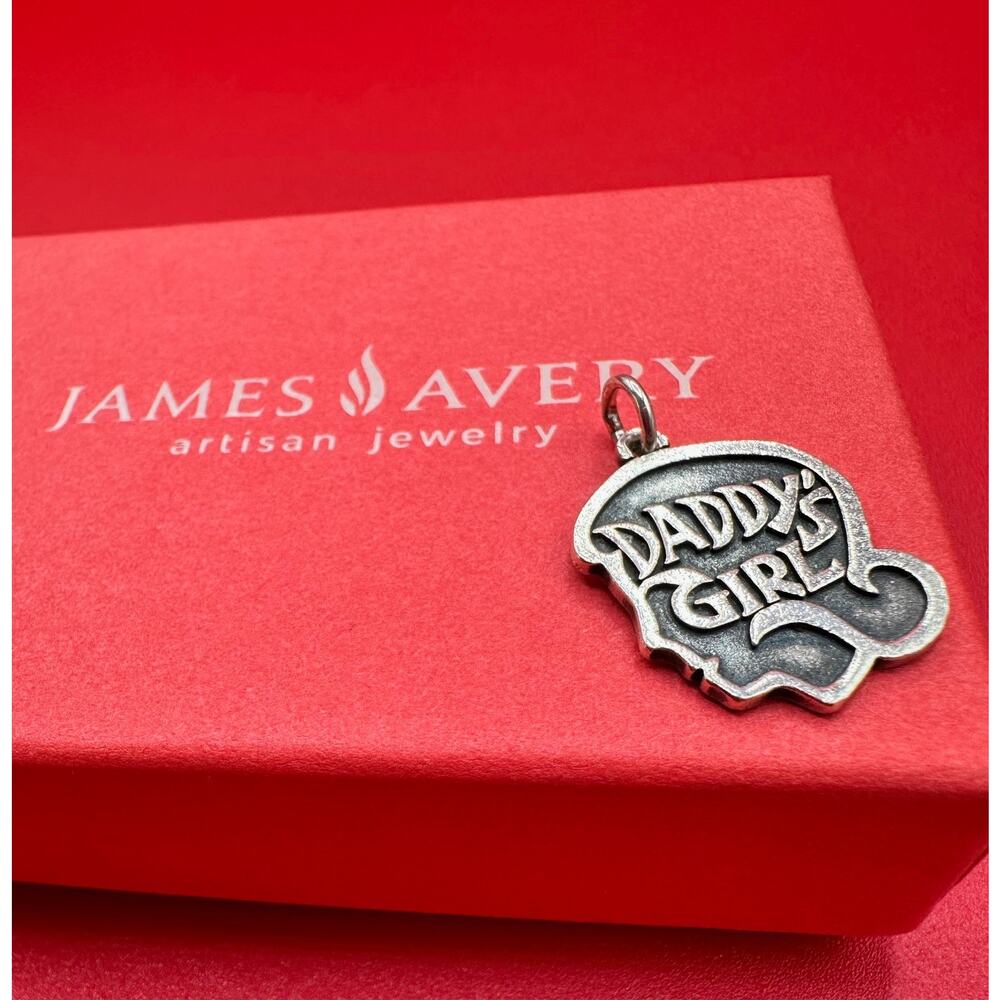 James Avery Daddy's Girl Sterling Silver 925 Charm W/Jump Ring Box Pouch 3.24 GR